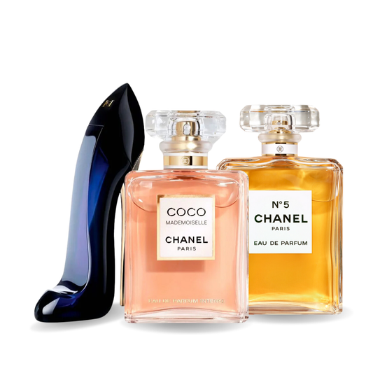 Sada 3 parfémů parfémů GOOD GIRL, COCO MADEMOISELLE, Chanel Nº5 100ml