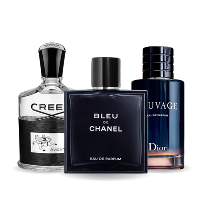 Sada 3 parfémů parfémů Creed AVENTUS, BLEU DE CHANEL, Dior SAUVAGE 100ml 