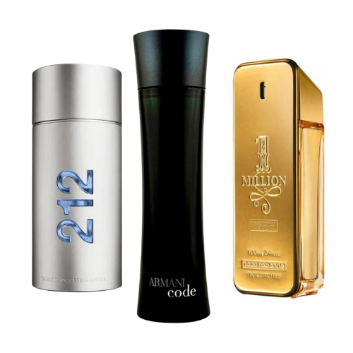 Sada 3 parfémů parfémů 212 Men NYC, Paco Rabanne One Million, Armani Code Homme 100ml