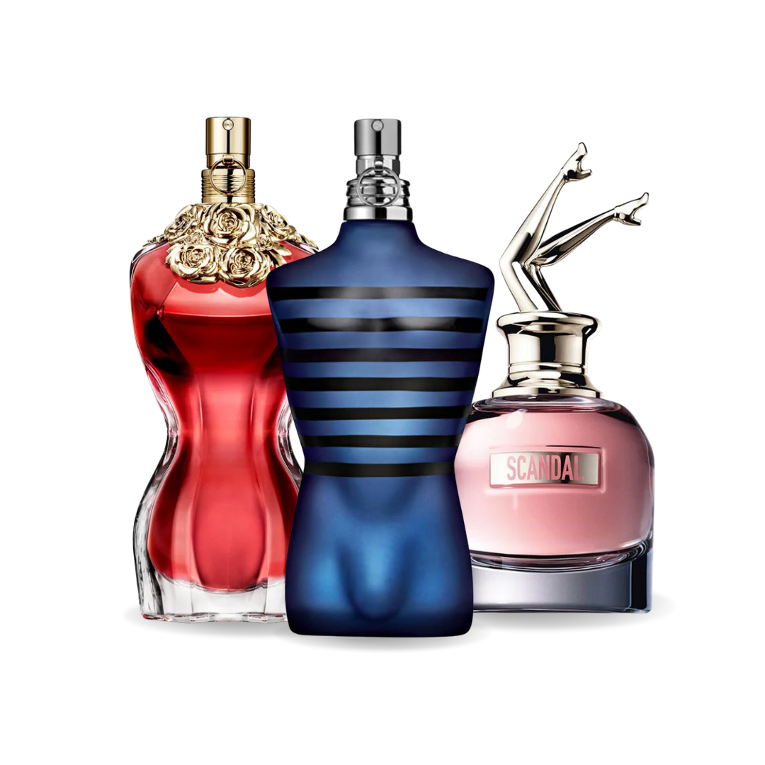 Sada 3 parfémů parfémů LA BELLE, ULTRA MALE, Gaultier SCANDAL 100ml