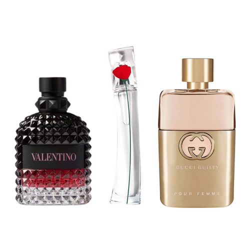 Sada 3 parfémů parfémů 3 Gucci Guilt, Valentini Intense, Flower Kenzo 100ml